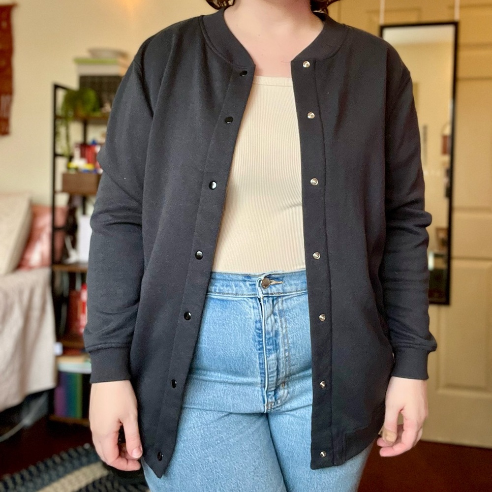 Black Bomber-Style Jacket